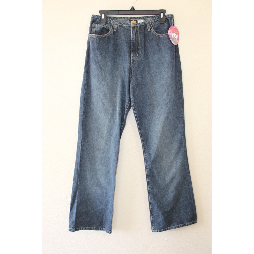 Moe Womens Juniors Dark Wash Wide Leg Jeans 11/12 NWT